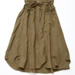 Linen shirts skirt/KHAKI