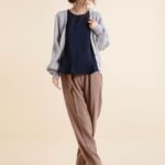 サッシュベルトテーパードパンツ/モカ