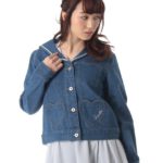 セーラーカラーデニムGジャン/インディゴブルー