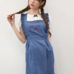 フロント刺繍タイトJSK/ネイビー