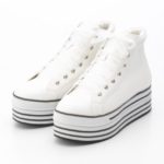 オーガンジーリボン厚底スニーカー/ホワイト