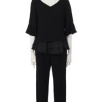 Apuweiser Luxe バックシャンブラウス×パンツセットアップ/ブラック
