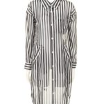 シフォンロングシャツ/WH/BLK