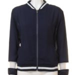 シースルーロゴシフォンブルゾン/ＮＡＶＹ