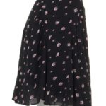 ローズプリントギャザーSK/BLACK