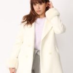 レッキスファー付Ｐコート/オフホワイト