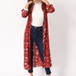 レトロフラワー柄シャツ/レッド