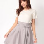 くるみバックル起毛フレアーＳＫ/グレー