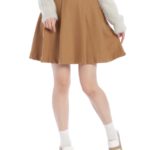くるみバックル起毛フレアーＳＫ/キャメル