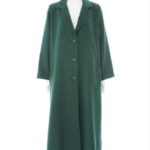 ビッグシルエットフェイクウールロングコート/グリーン
