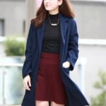 フェイクモッサロングチェスターコート/ネイビー