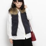 ファーリバーシブルダウンベスト/ネイビー(093)