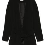 【emmi atelier】ウォッシャブルノーカラージャケット/BLK