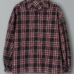 チェック柄バルーンスリーブシャツ/ボルドー