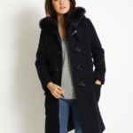 ファー付きジャスティンダッフルコート/DARKNAVY