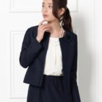 【オンライン限定先行販売】ラメツイードノーカラージャケット/ネイビー(093)