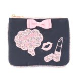 刺繍ティッシュポーチ/ネイビー(093)