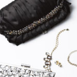JUSGLITTY Luxe サテンタックパーティーバックSET/ブラック