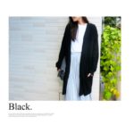 フード付きニットガウンコート/ブラック