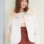 【Ray 12月号掲載】ファー付ビジュー釦ジャケット/アイボリー