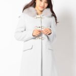 フード付きロングビットコート/グレー系