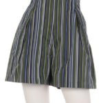【CASUAL】ストライプH/WショートPT/カーキ