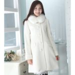 ウール50%ミルキーfoxファーコート/オフ