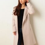 ノーカラーガウンコート/ベージュ