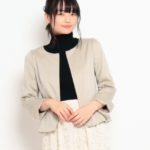 ジップ開きぺプラムジャケット/ベージュ(052)