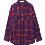 オーバーサイズチェックシャツ/レッド