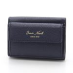 Leather Mini Mini Wallet/Navy
