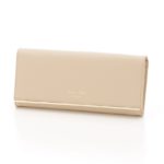 Leather Metal Line Wallet/Beige
