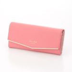 Leather Metal Long Wallet/Pink