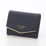 Leather Metal Mini Wallet/Navy