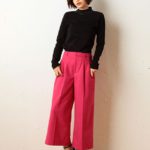 ミドルカラーワイドパンツ/ピンク