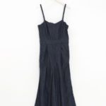 【KiiRA】DENIM LACE UP SALOPETTE/NAVY