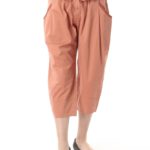 【OUTLET】ビエラストレッチ製品染めレースパンツ/オレンジ