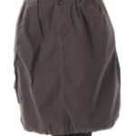 【OUTLET】コットンサテン製品染めスカート/チャコール
