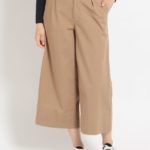 ギャバストレッチワイドパンツ/ベージュ