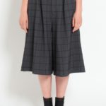 ウインドペン刺しゅうツイルキュロットパンツ/グレー
