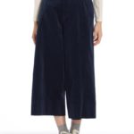 コーディロイストレッチワイドパンツ/ネイビー