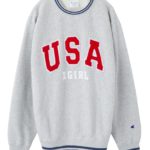 【X-girl×CHAMPION】 REVERSE WEAVE SWEAT SHIRTS/アッシュ