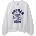 【X-GIRL×BURGER RECORDS】CUSTOM SWEAT TOP/ホワイト