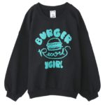 【X-GIRL×BURGER RECORDS】CUSTOM SWEAT TOP/ブラック