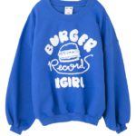 【X-GIRL×BURGER RECORDS】CUSTOM SWEAT TOP/ブルー